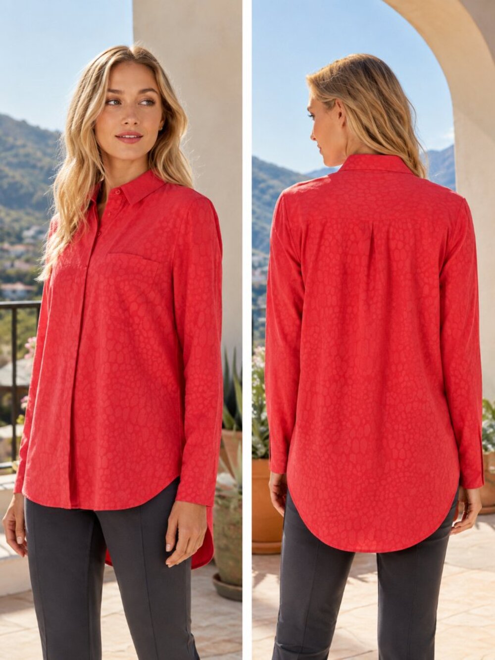 ATHLETA URBANITE WOMEN'S L TOP BLOUSE PREPPY TRAVEL COMFORT MODERN SPORTY